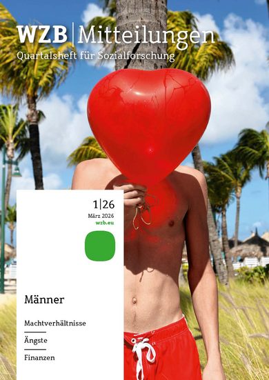 Cover WZB-Mitteilungen 191 zeigt einen Mann mit einem Herzluftballon vor dem Gesicht